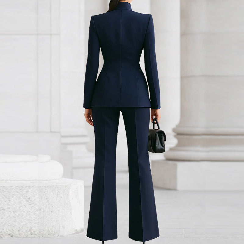 Victoria - Women's Two-Piece Blazer and High Waist Pants Set