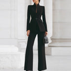 Victoria - Women's Two-Piece Blazer and High Waist Pants Set