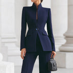 Victoria - Women's Two-Piece Blazer and High Waist Pants Set