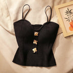 Violetta - Women's Ribbed Crop Top with Front Accents