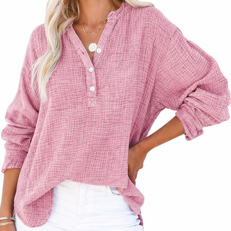 Virginia - Women’s Long Sleeve Henley Style Top