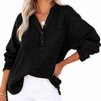 Virginia - Women’s Long Sleeve Henley Style Top