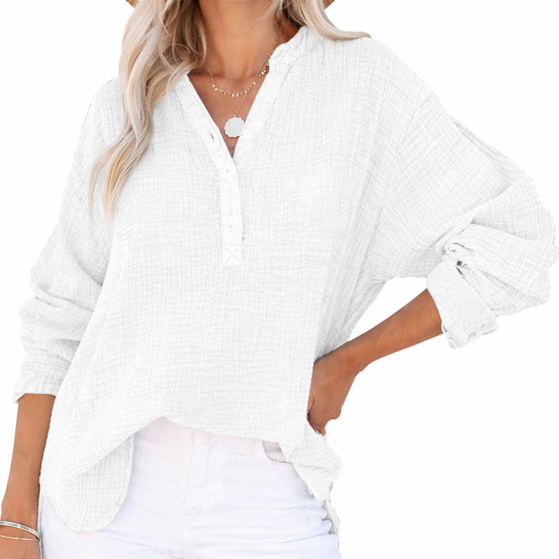 Virginia - Women’s Long Sleeve Henley Style Top