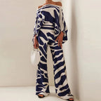 Whitney - Women's Abstract Print Two-Piece Set