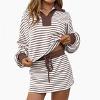 Yvonne - Women’s Casual Striped Co-Ord Set