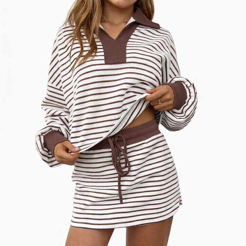 Yvonne - Women’s Casual Striped Co-Ord Set