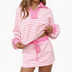 Yvonne - Women’s Casual Striped Co-Ord Set