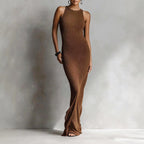 Zoe - Women’s Fitted Sleeveless Knit Maxi Dress