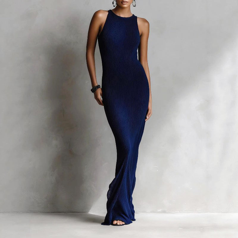 Zoe - Women’s Fitted Sleeveless Knit Maxi Dress