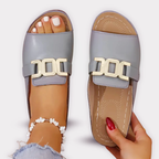 Zoe - Women’s Open Toe Buckle Slide Sandals