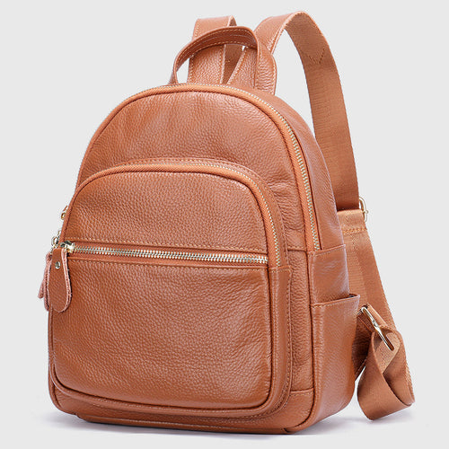 Adeline - Women's Pebbled Leather Multi-Pocket Backpack