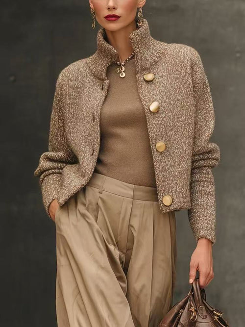 Adrianna - Women's Button-Front Textured Cardigan