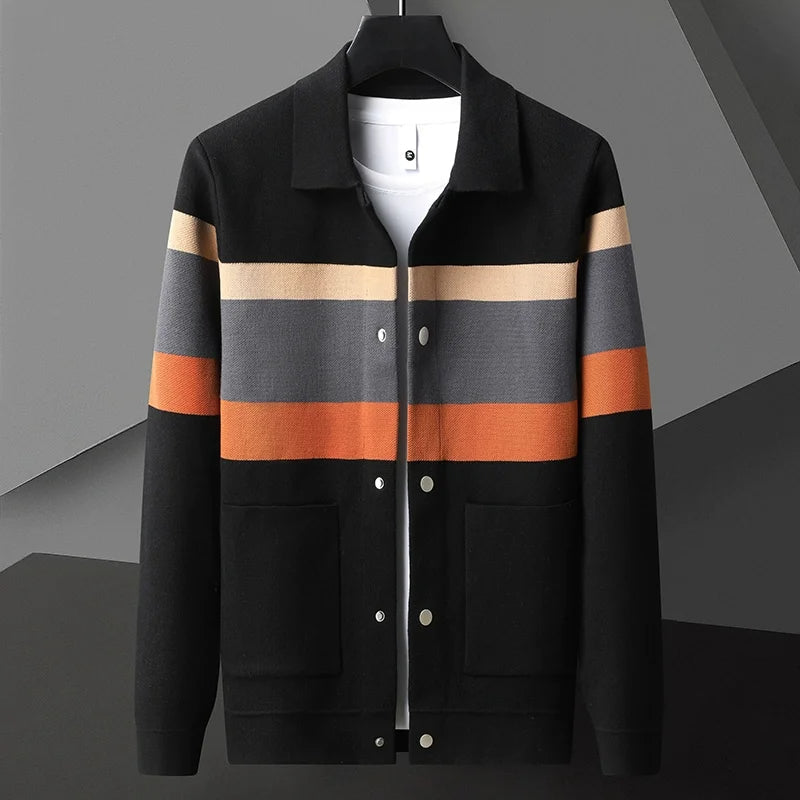 Aldrin - Men's Colorblock Knit Cardigan Jacket