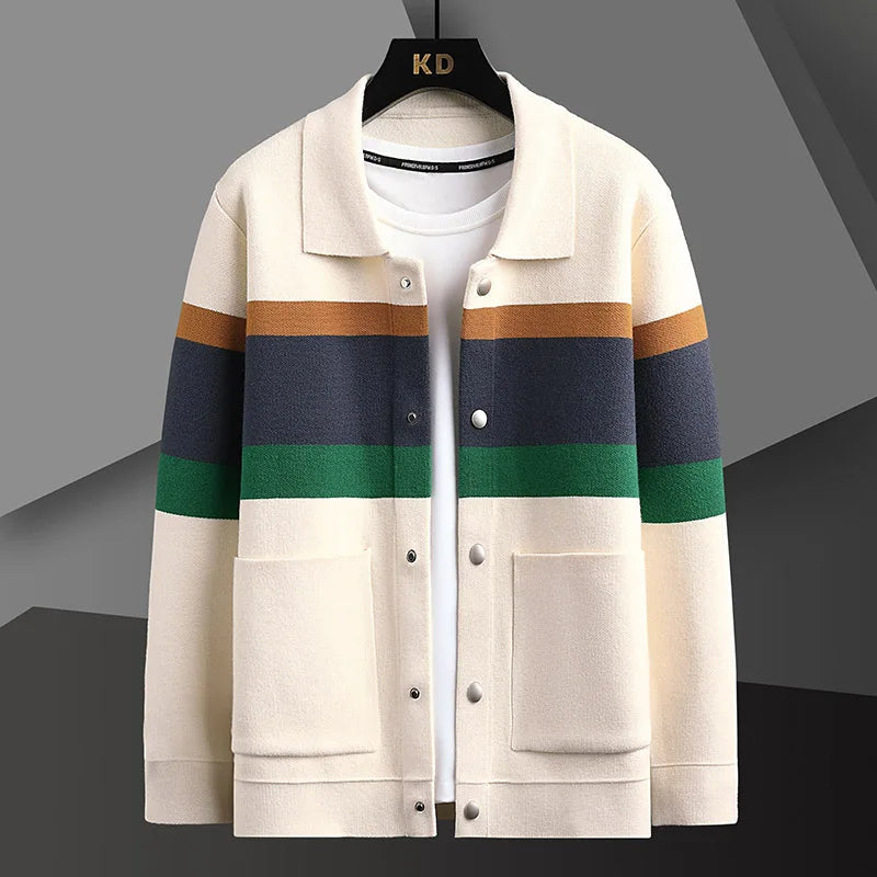Aldrin - Men's Colorblock Knit Cardigan Jacket