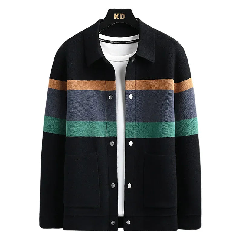 Aldrin - Men's Colorblock Knit Cardigan Jacket