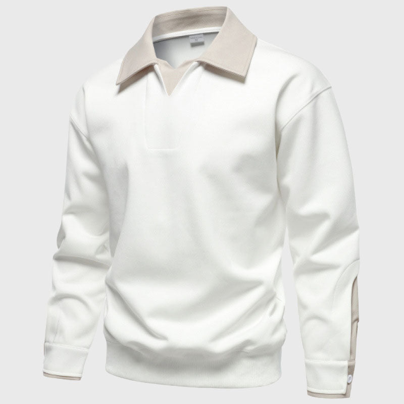Alton - Men's Contrast-Collar Pullover Sweatshirt