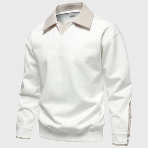 Alton - Men's Contrast-Collar Pullover Sweatshirt