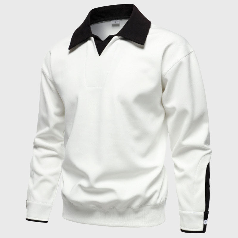 Alton - Men's Contrast-Collar Pullover Sweatshirt