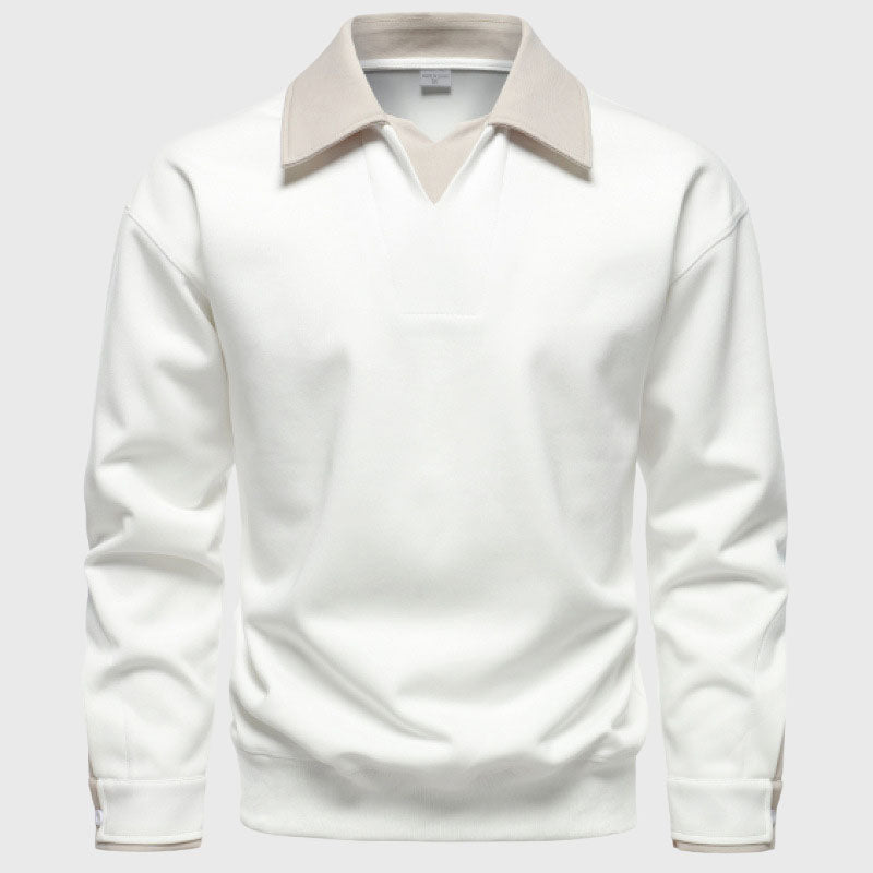 Alton - Men's Contrast-Collar Pullover Sweatshirt
