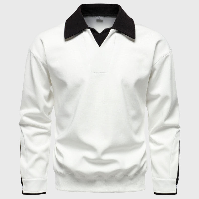 Alton - Men's Contrast-Collar Pullover Sweatshirt