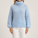 Amelie - Women's Oversized Chunky Knit Turtleneck Sweater