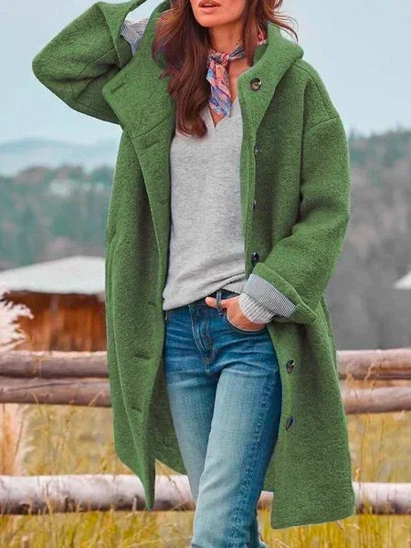 Analeia - Women's Wool Long Coat with Pockets