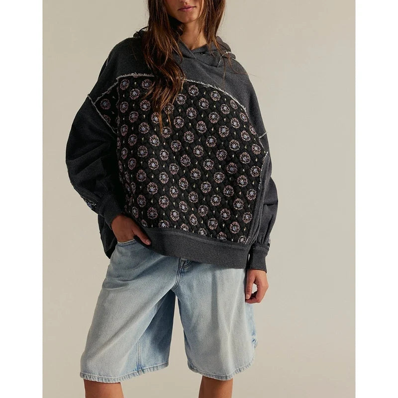 Angela - Women's Floral Patchwork Quilted Hoodie