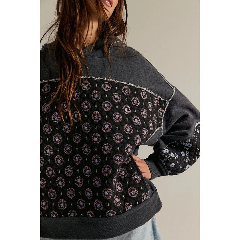Angela - Women's Floral Patchwork Quilted Hoodie