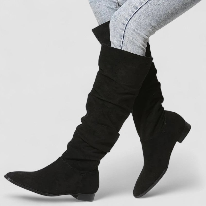 Athena - Women's Slouchy Suede Knee-High Boots 