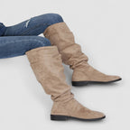 Athena - Women's Slouchy Suede Knee-High Boots 