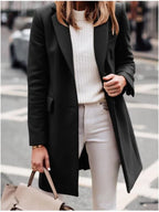 Aurelia - Women's Longline Blazer Coat with Notch Lapels