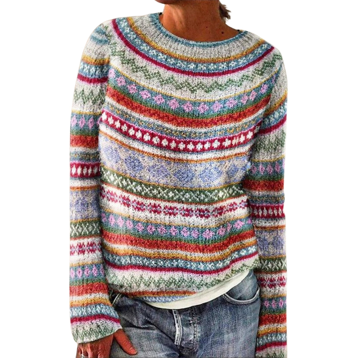 Beatrice - Women's Fair Isle Wool-Blend Sweater