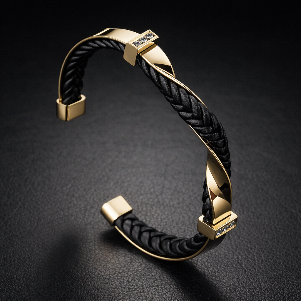 Beckett - Men's Braided Leather Cuff Bracelet
