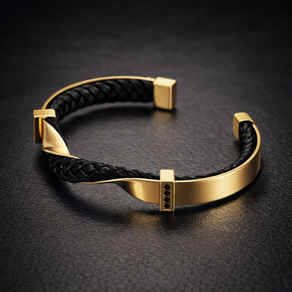 Beckett - Men's Braided Leather Cuff Bracelet