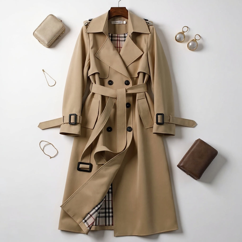 Berenice - Women's Belted Longline Trench Coat
