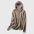 Bethany - Women's Ribbed Cashmere Hooded Sweater