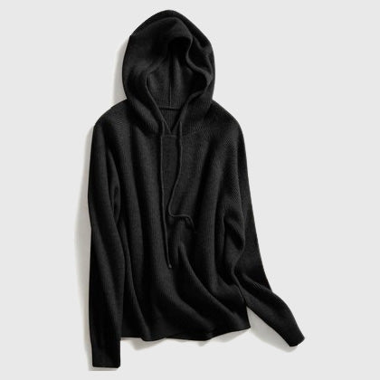 Bethany - Women's Ribbed Cashmere Hooded Sweater