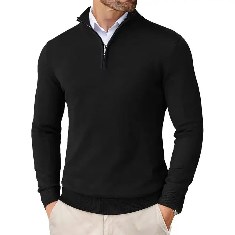 Brennan - Men's Half-Zip Sweater with Mock Collar
