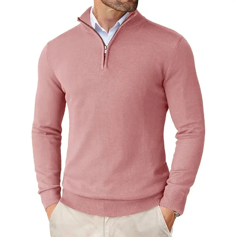 Brennan - Men's Half-Zip Sweater with Mock Collar