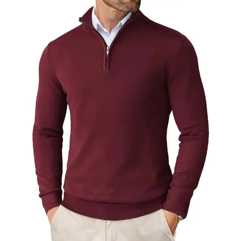 Brennan - Men's Half-Zip Sweater with Mock Collar