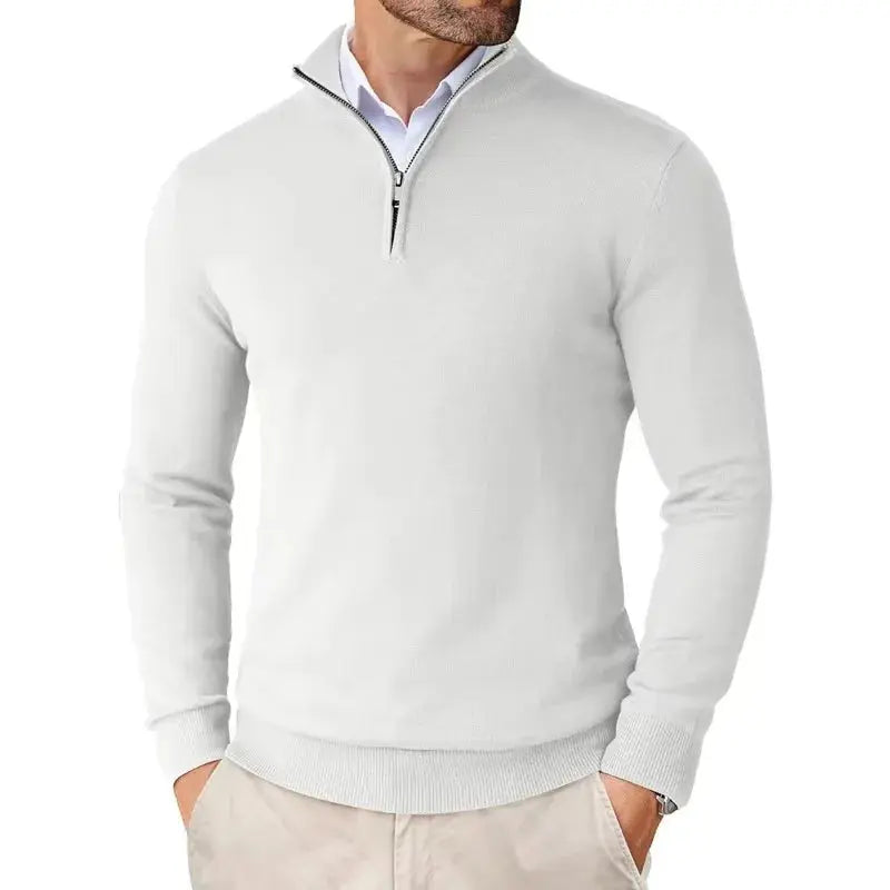 Brennan - Men's Half-Zip Sweater with Mock Collar