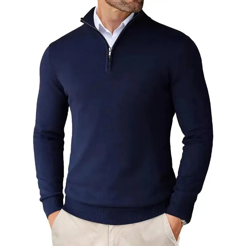 Brennan - Men's Half-Zip Sweater with Mock Collar