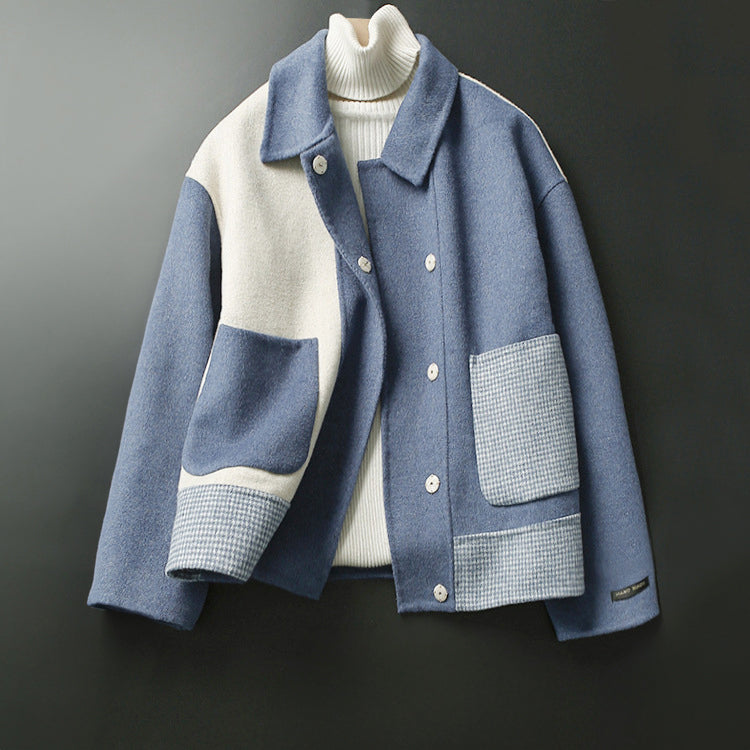 Brianna - Women's Color-Block Button-Front Jacket with Pockets