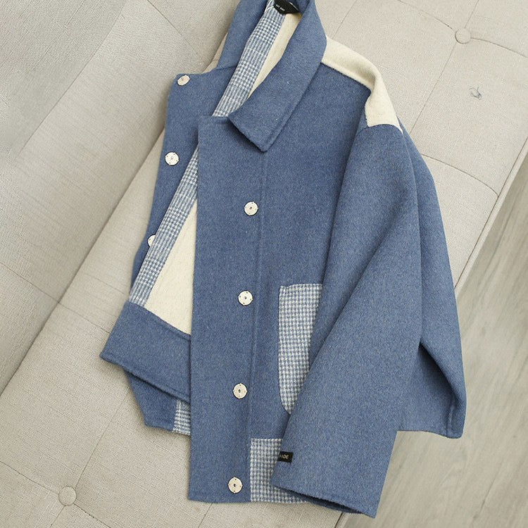 Brianna - Women's Color-Block Button-Front Jacket with Pockets