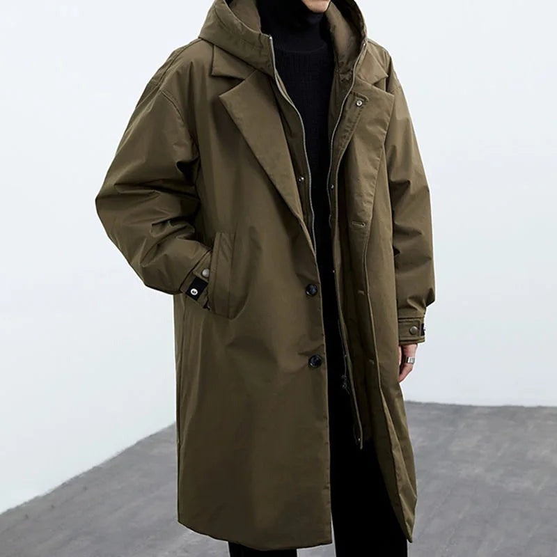 Caden - Men's Oversized Hooded Trench Coat
