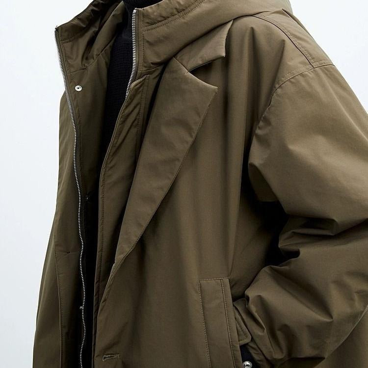 Caden - Men's Oversized Hooded Trench Coat