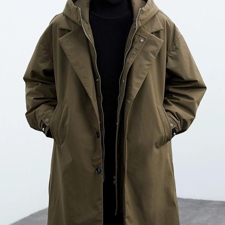 Caden - Men's Oversized Hooded Trench Coat
