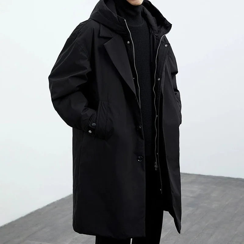 Caden - Men's Oversized Hooded Trench Coat
