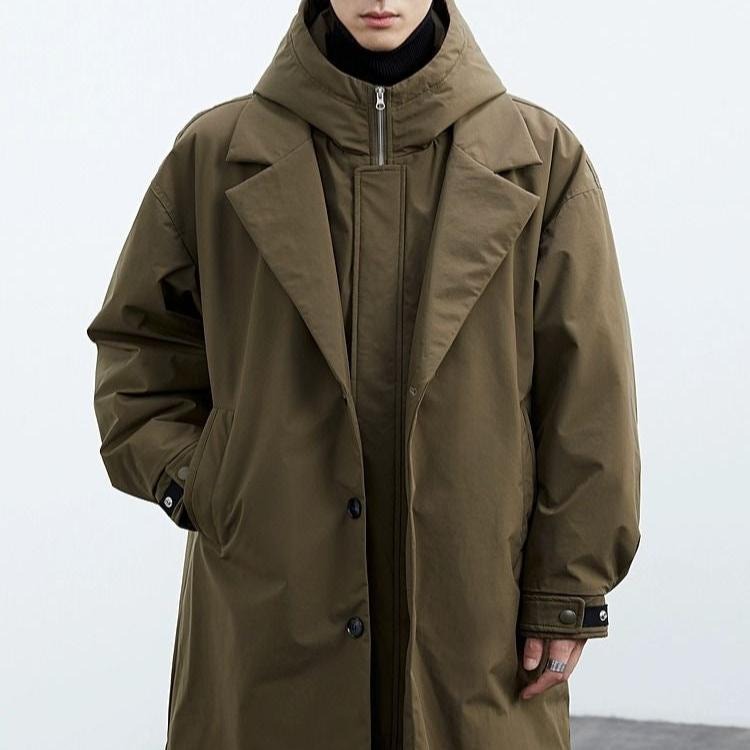 Caden - Men's Oversized Hooded Trench Coat