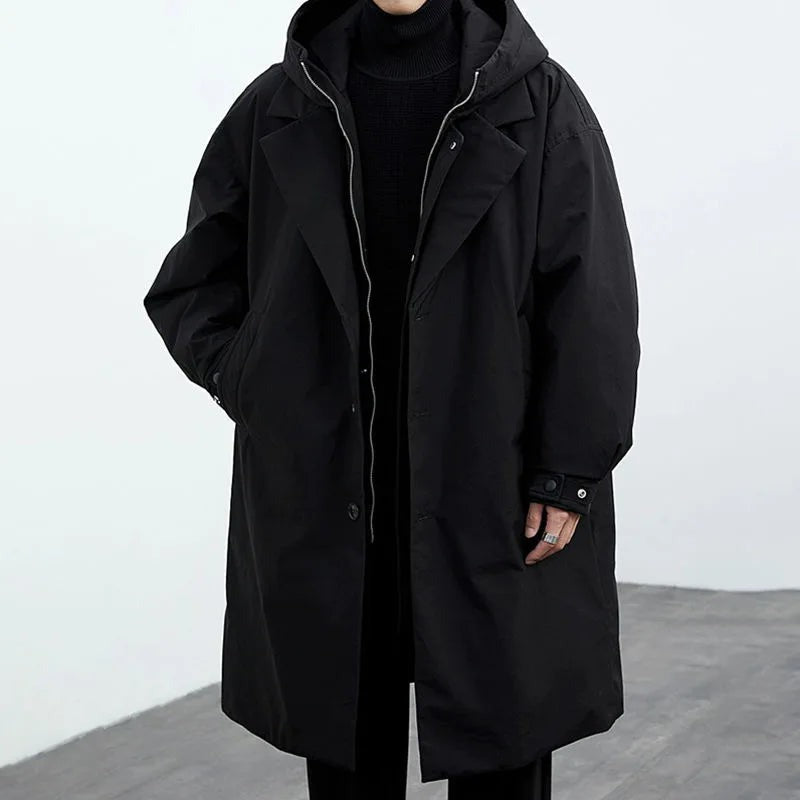 Caden - Men's Oversized Hooded Trench Coat